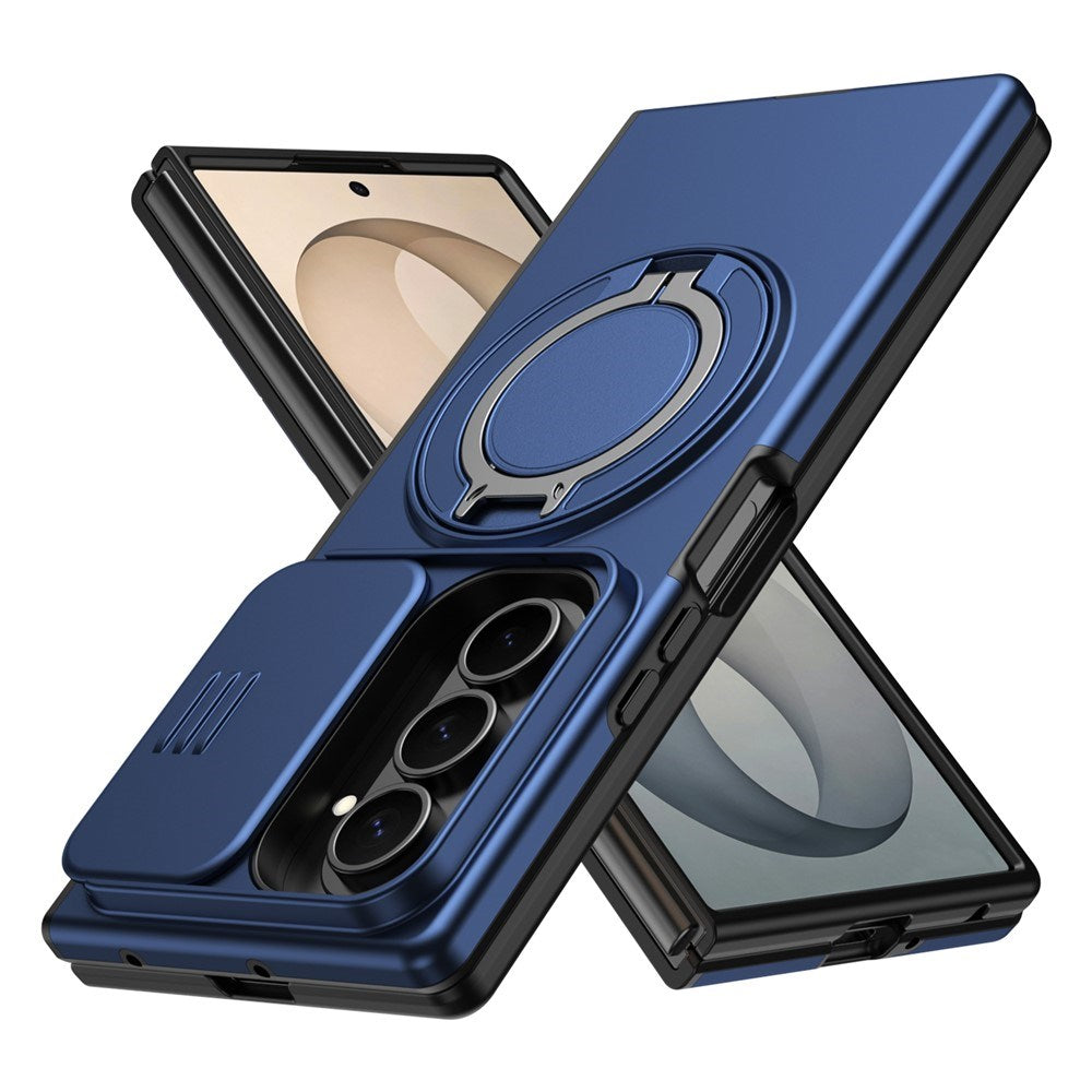 Samsung Galaxy Z Fold8 Ultra / Fold7 EIDERWOOD Hybrid Cover m. 360° Roterbar Kickstand & Kamerabeskyttelse - MagSafe Kompatibel - Blå