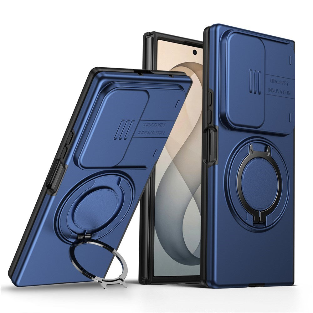 Samsung Galaxy Z Fold8 Ultra / Fold7 EIDERWOOD Hybrid Cover m. 360° Roterbar Kickstand & Kamerabeskyttelse - MagSafe Kompatibel - Blå