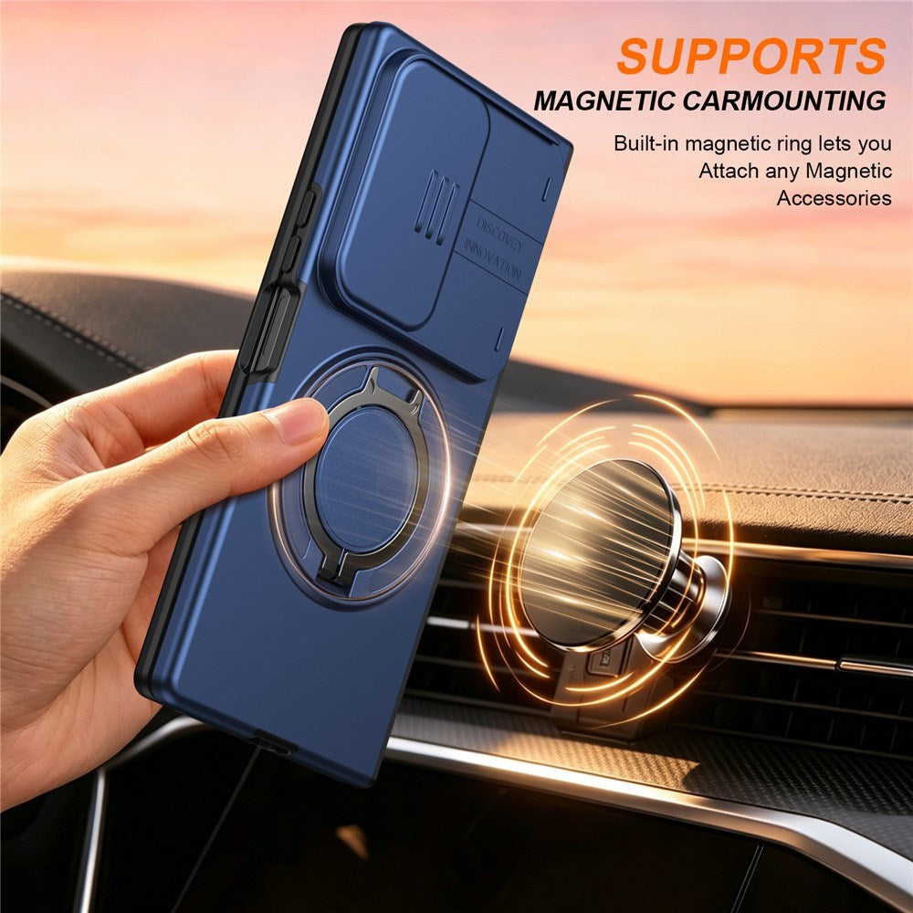Samsung Galaxy Z Fold8 Ultra / Fold7 EIDERWOOD Hybrid Cover m. 360° Roterbar Kickstand & Kamerabeskyttelse - MagSafe Kompatibel - Blå