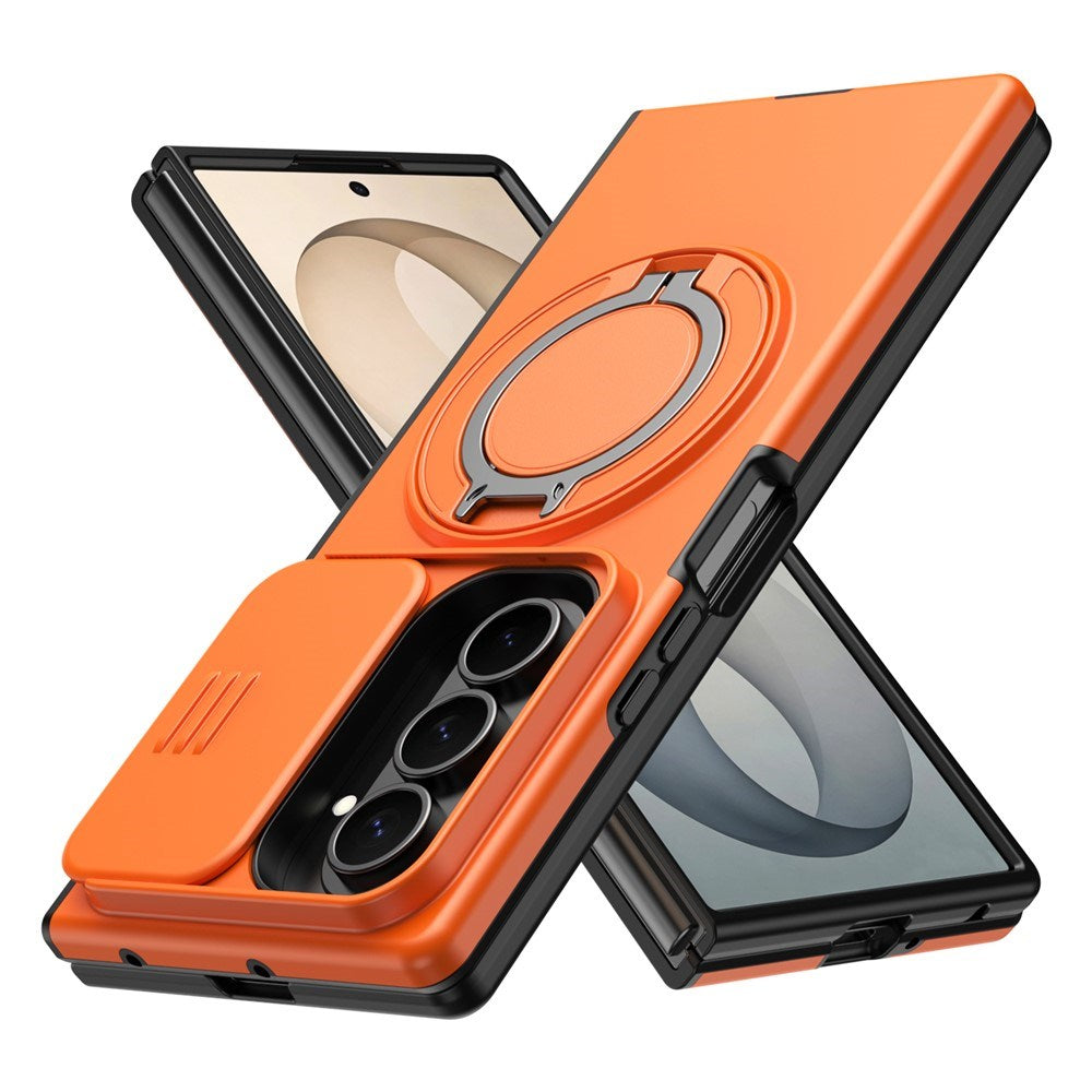 Samsung Galaxy Z Fold8 Ultra / Fold7 EIDERWOOD Hybrid Cover m. 360° Roterbar Kickstand & Kamerabeskyttelse - MagSafe Kompatibel - Orange