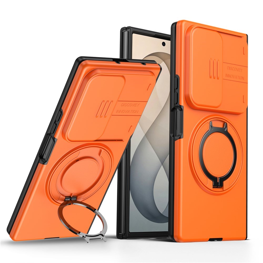 Samsung Galaxy Z Fold8 Ultra / Fold7 EIDERWOOD Hybrid Cover m. 360° Roterbar Kickstand & Kamerabeskyttelse - MagSafe Kompatibel - Orange