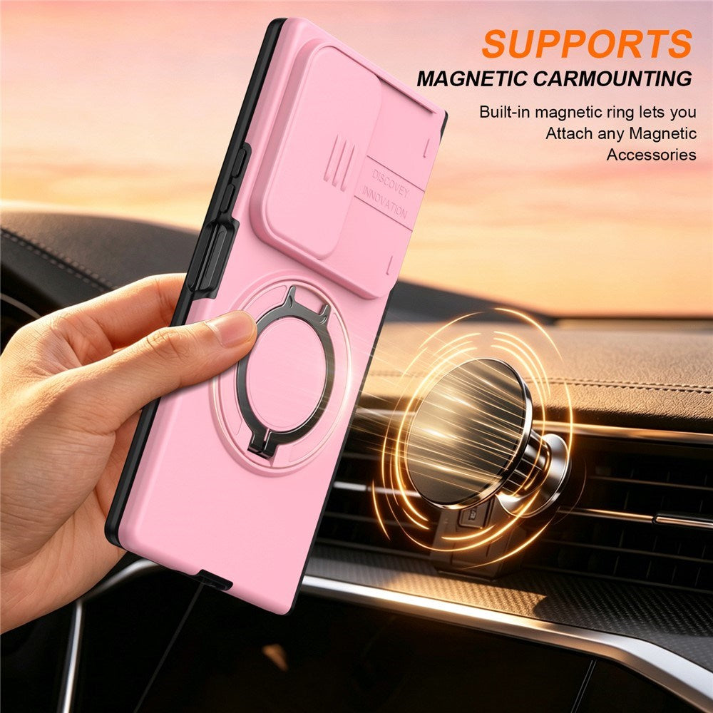 Samsung Galaxy Z Fold8 Ultra / Fold7 EIDERWOOD Hybrid Cover m. 360° Roterbar Kickstand & Kamerabeskyttelse - MagSafe Kompatibel - Lyserød