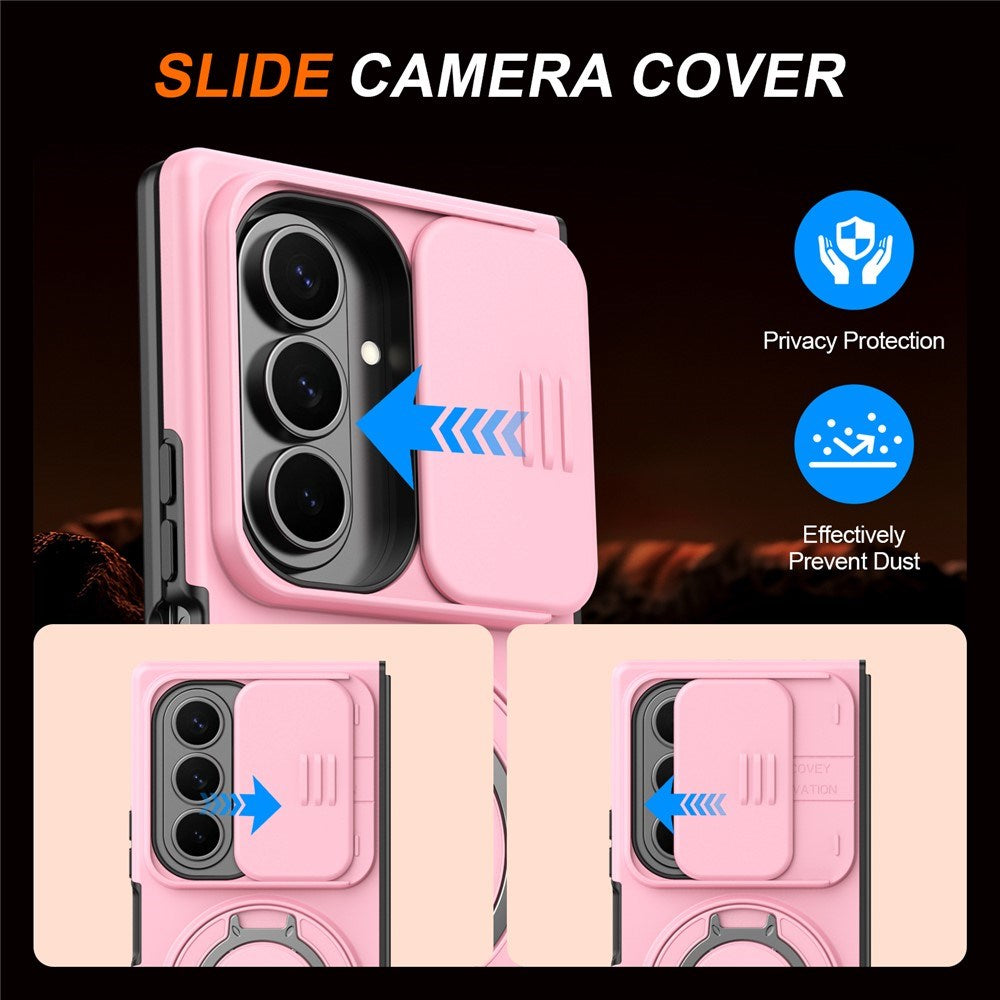 Samsung Galaxy Z Fold8 Ultra / Fold7 EIDERWOOD Hybrid Cover m. 360° Roterbar Kickstand & Kamerabeskyttelse - MagSafe Kompatibel - Lyserød