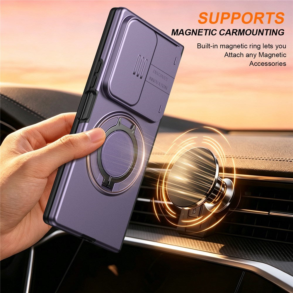 Samsung Galaxy Z Fold8 Ultra / Fold7 EIDERWOOD Hybrid Cover m. 360° Roterbar Kickstand & Kamerabeskyttelse - MagSafe Kompatibel - Lilla