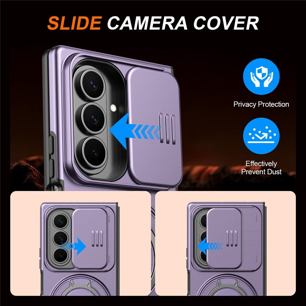 Samsung Galaxy Z Fold8 Ultra / Fold7 EIDERWOOD Hybrid Cover m. 360° Roterbar Kickstand & Kamerabeskyttelse - MagSafe Kompatibel - Lilla