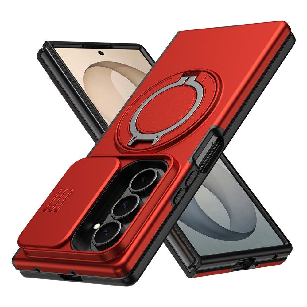 Samsung Galaxy Z Fold8 Ultra / Fold7 EIDERWOOD Hybrid Cover m. 360° Roterbar Kickstand & Kamerabeskyttelse - MagSafe Kompatibel - Rød