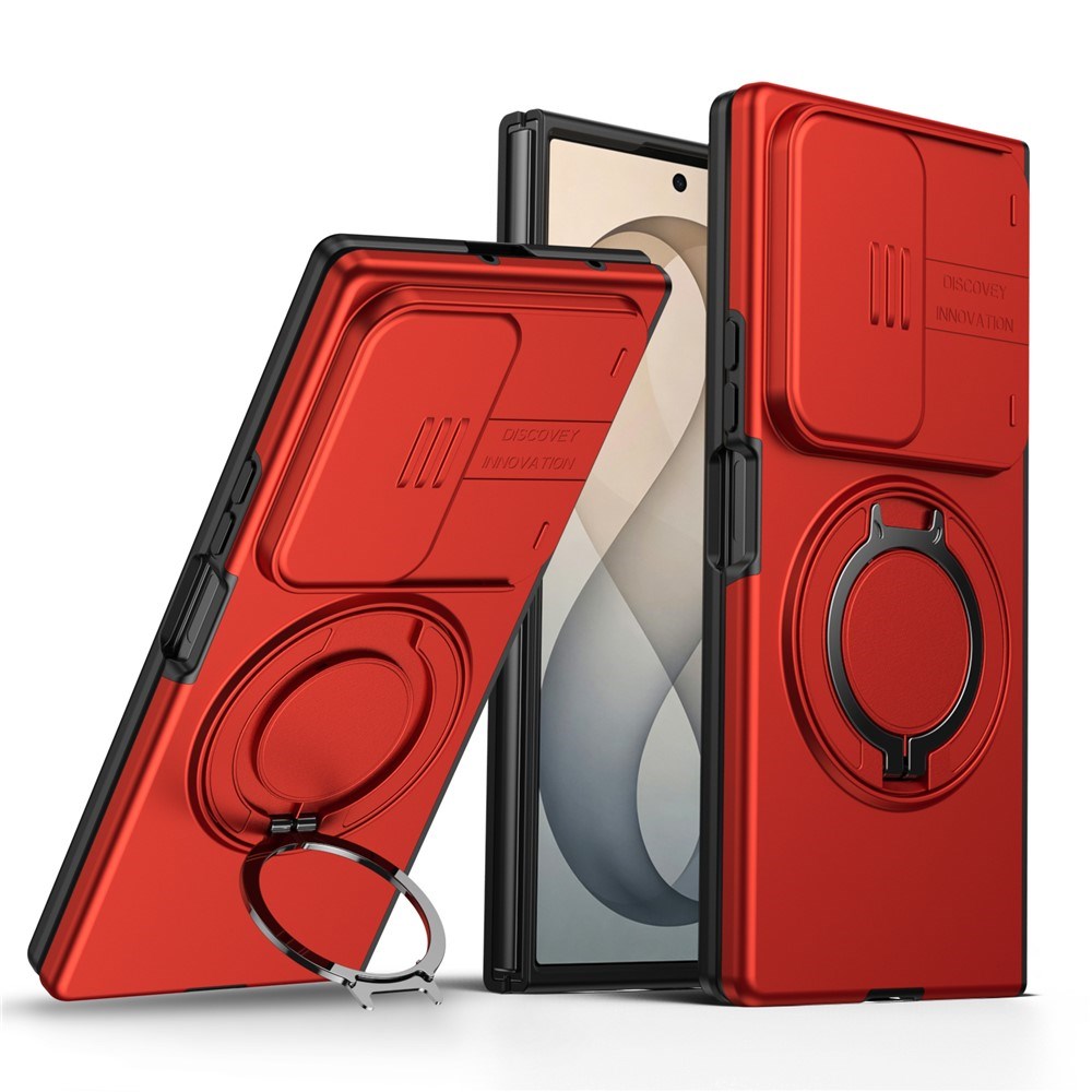 Samsung Galaxy Z Fold8 Ultra / Fold7 EIDERWOOD Hybrid Cover m. 360° Roterbar Kickstand & Kamerabeskyttelse - MagSafe Kompatibel - Rød
