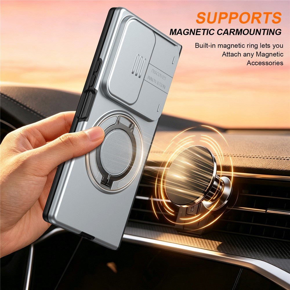 Samsung Galaxy Z Fold8 Ultra / Fold7 EIDERWOOD Hybrid Cover m. 360° Roterbar Kickstand & Kamerabeskyttelse - MagSafe Kompatibel - Grå