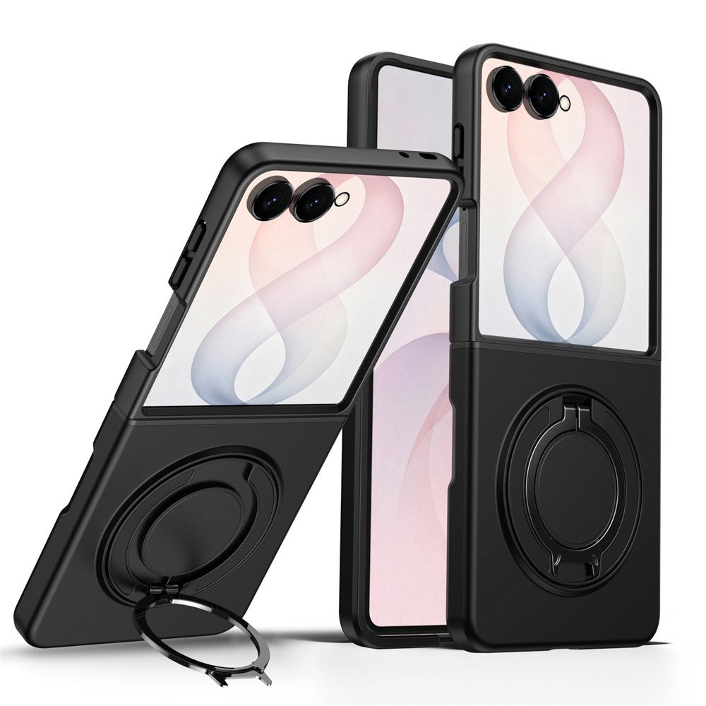 Samsung Galaxy Z Flip8 EIDERWOOD Hybrid Cover m. 360° Roterbar Kickstand - Sort