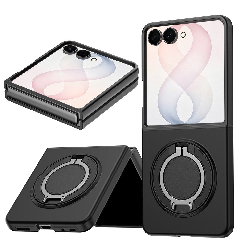 Samsung Galaxy Z Flip8 EIDERWOOD Hybrid Cover m. 360° Roterbar Kickstand - Sort
