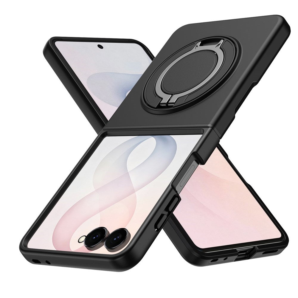 Samsung Galaxy Z Flip8 EIDERWOOD Hybrid Cover m. 360° Roterbar Kickstand - Sort