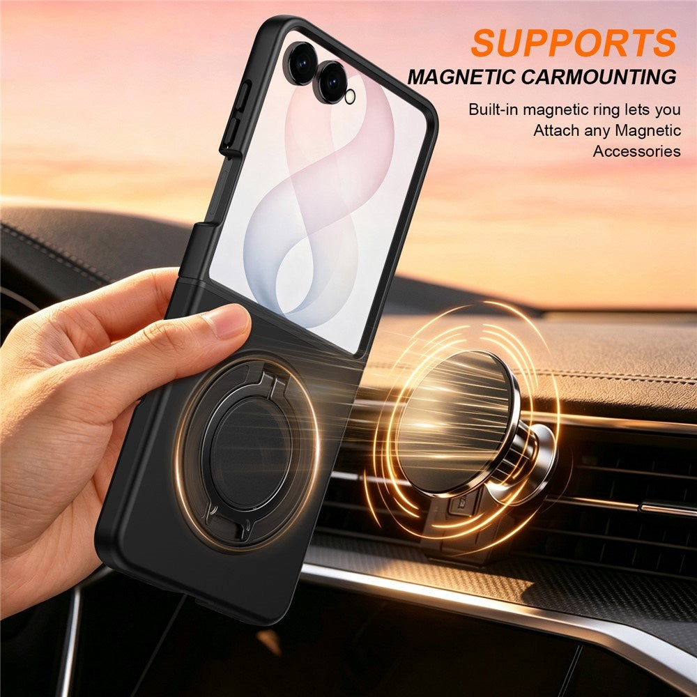 Samsung Galaxy Z Flip8 EIDERWOOD Hybrid Cover m. 360° Roterbar Kickstand - Sort