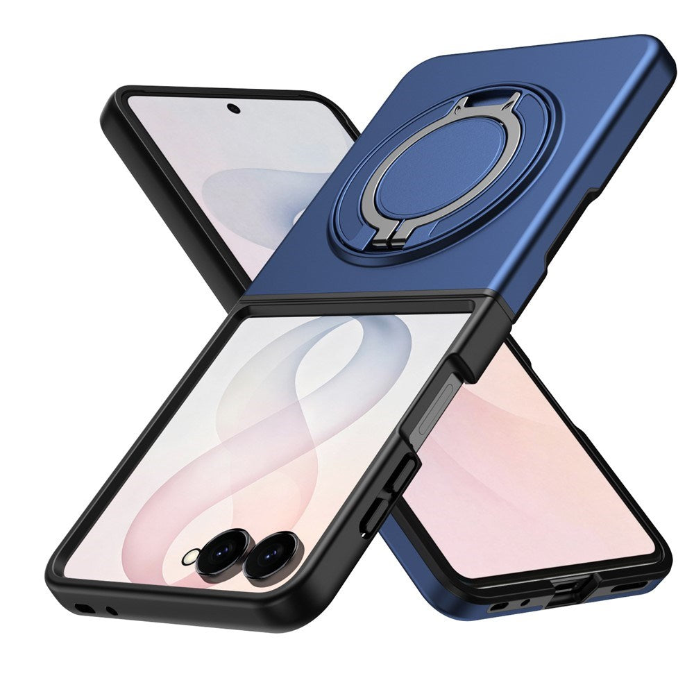 Samsung Galaxy Z Flip8 EIDERWOOD Hybrid Cover m. 360° Roterbar Kickstand - Blå