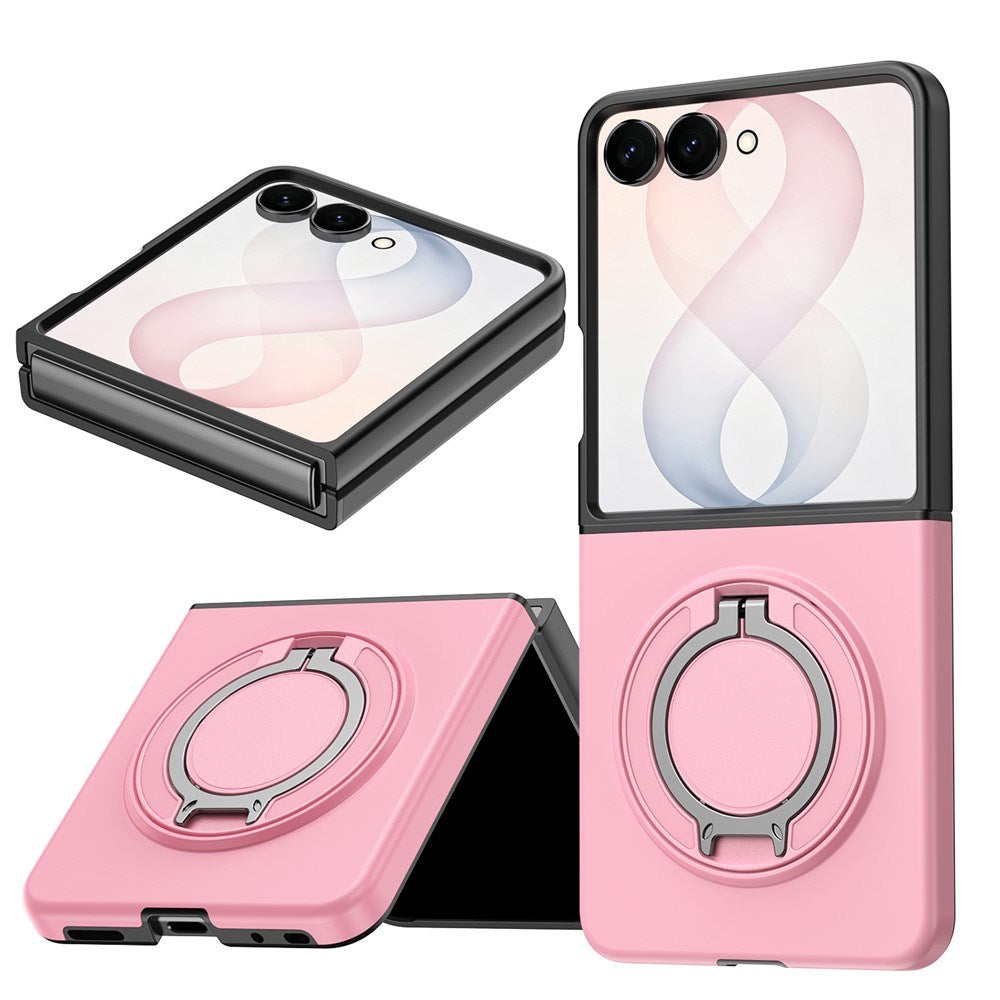 Samsung Galaxy Z Flip8 EIDERWOOD Hybrid Cover m. 360° Roterbar Kickstand - Lyserød