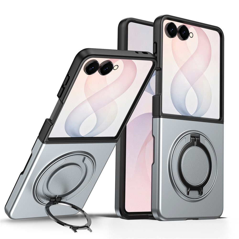 Samsung Galaxy Z Flip8 EIDERWOOD Hybrid Cover m. 360° Roterbar Kickstand - Grå