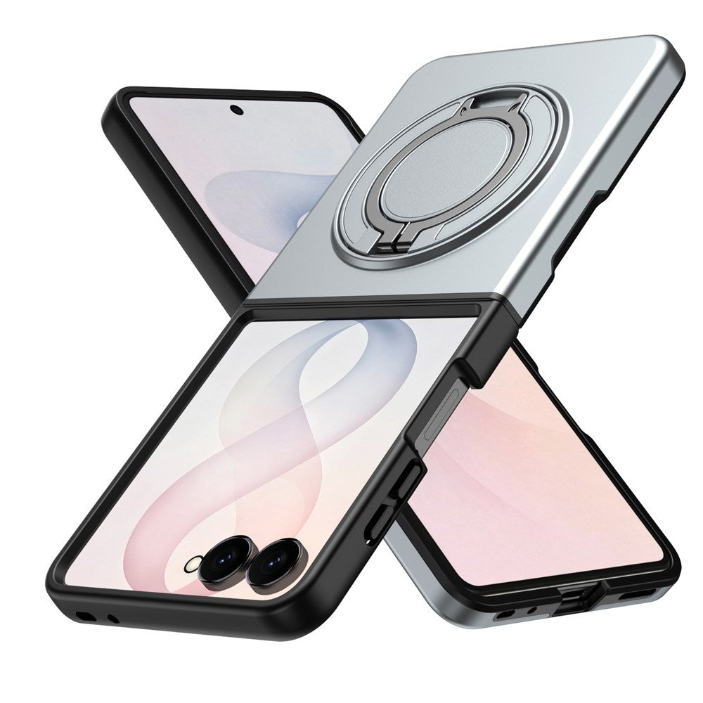 Samsung Galaxy Z Flip8 EIDERWOOD Hybrid Cover m. 360° Roterbar Kickstand - Grå