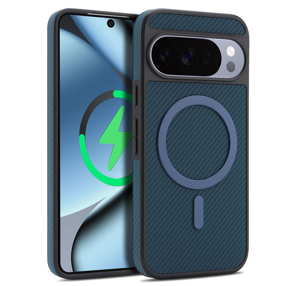 Google Pixel 11 / 11 Pro EIDERWOOD Mobilcover m. Karbonstruktur - MagSafe Kompatibel - Blå