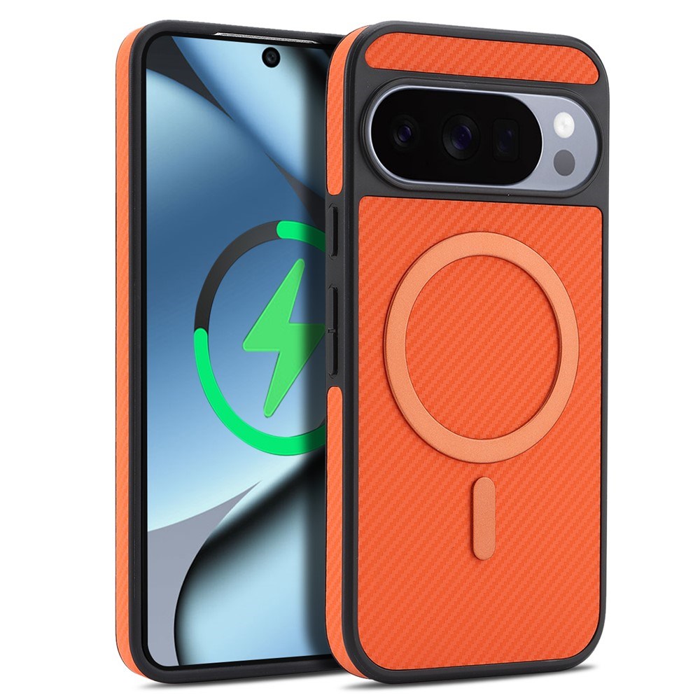 Google Pixel 11 / 11 Pro EIDERWOOD Mobilcover m. Karbonstruktur - MagSafe Kompatibel - Orange