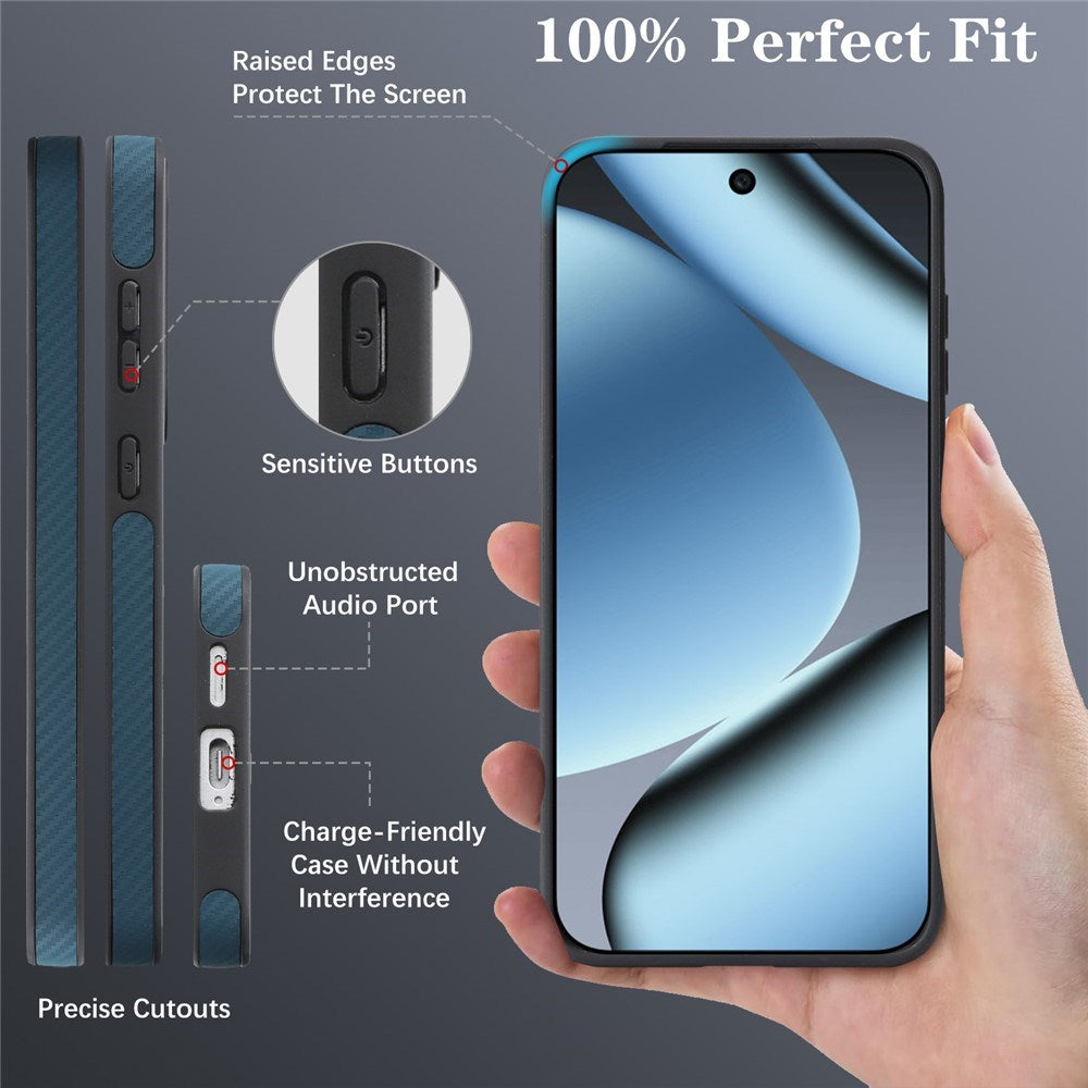 Google Pixel 11 Pro XL EIDERWOOD Mobilcover m. Karbonstruktur - MagSafe Kompatibel - Blå