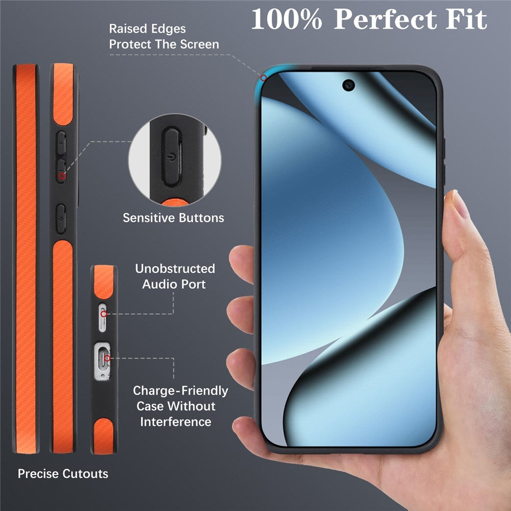 Google Pixel 11 Pro XL EIDERWOOD Mobilcover m. Karbonstruktur - MagSafe Kompatibel - Orange