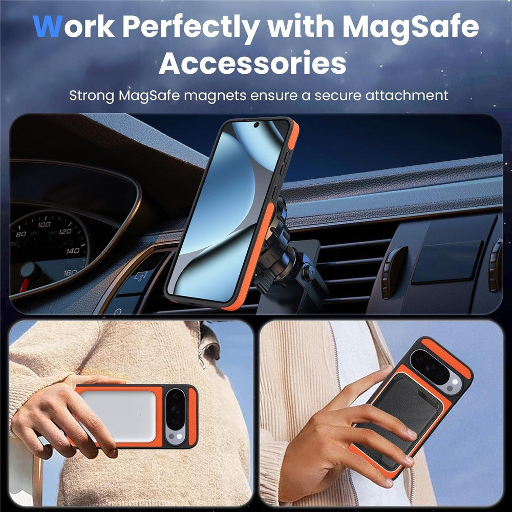 Google Pixel 11 Pro XL EIDERWOOD Mobilcover m. Karbonstruktur - MagSafe Kompatibel - Orange