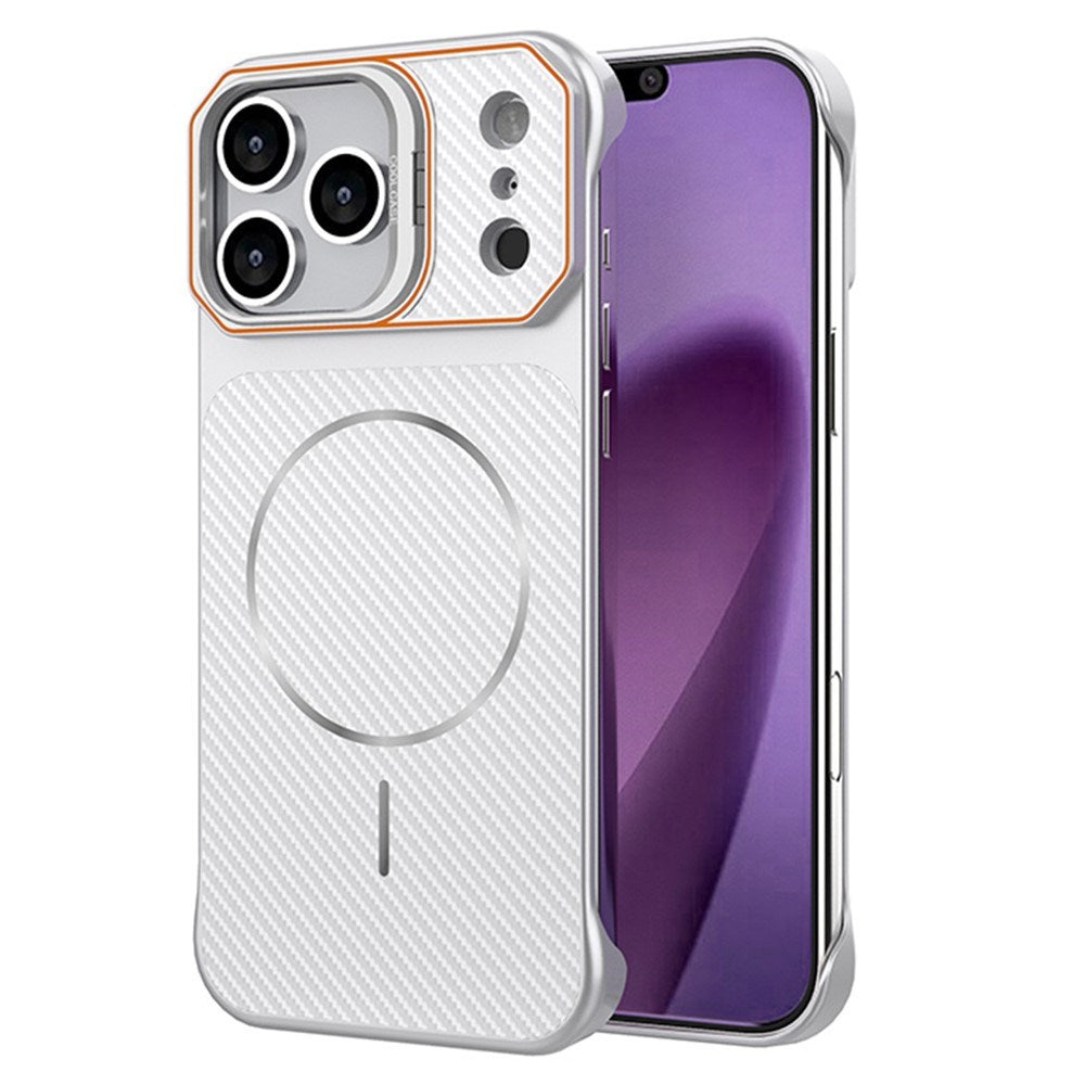 iPhone 18 Pro / 17 Pro EIDERWOOD Carbon Fiber Cover m. Kickstand - MagSafe Kompatibelt - Hvid