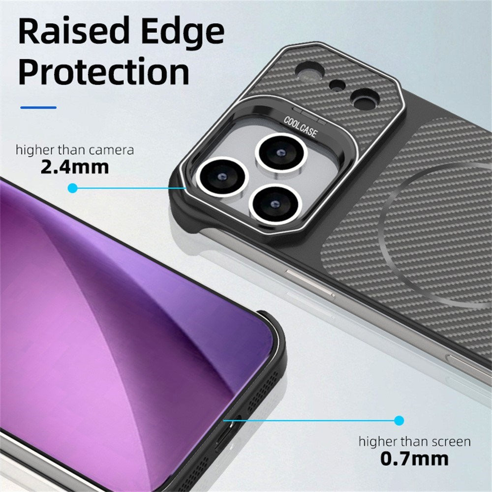 iPhone 18 Pro / 17 Pro EIDERWOOD Carbon Fiber Cover m. Kickstand - MagSafe Kompatibelt - Hvid