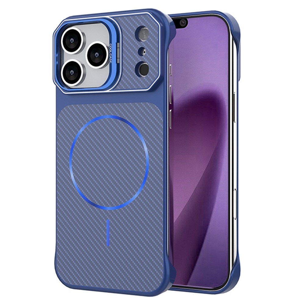 iPhone 18 Pro / 17 Pro EIDERWOOD Carbon Fiber Cover m. Kickstand - MagSafe Kompatibelt - Blå