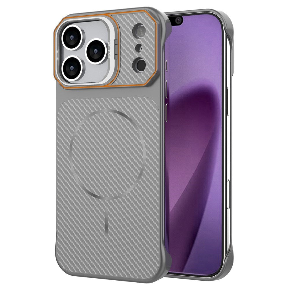 iPhone 18 Pro / 17 Pro EIDERWOOD Carbon Fiber Cover m. Kickstand - MagSafe Kompatibelt - Grå