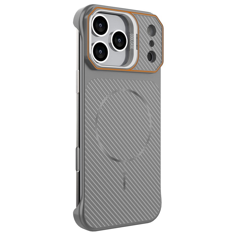 iPhone 18 Pro / 17 Pro EIDERWOOD Carbon Fiber Cover m. Kickstand - MagSafe Kompatibelt - Grå