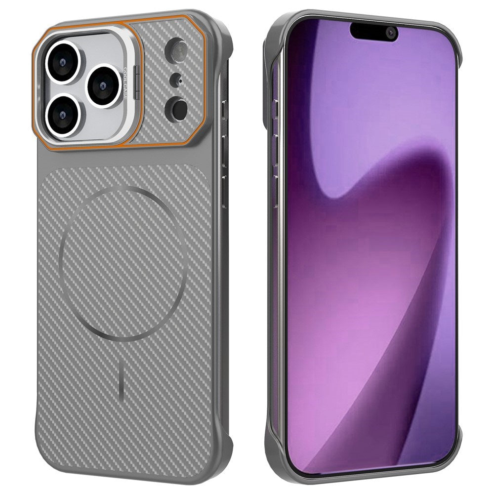 iPhone 18 Pro / 17 Pro EIDERWOOD Carbon Fiber Cover m. Kickstand - MagSafe Kompatibelt - Grå