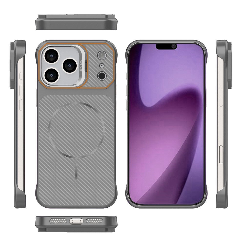 iPhone 18 Pro / 17 Pro EIDERWOOD Carbon Fiber Cover m. Kickstand - MagSafe Kompatibelt - Grå