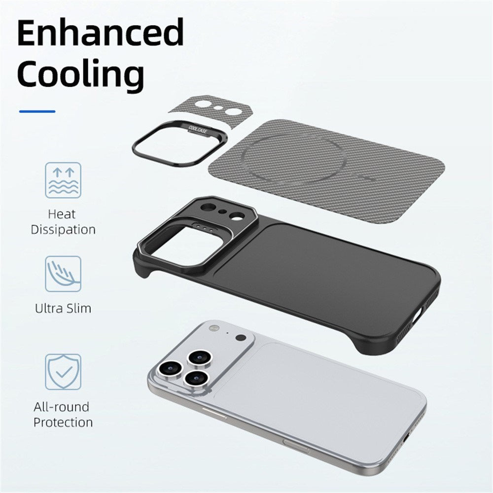 iPhone 18 Pro / 17 Pro EIDERWOOD Carbon Fiber Cover m. Kickstand - MagSafe Kompatibelt - Orange