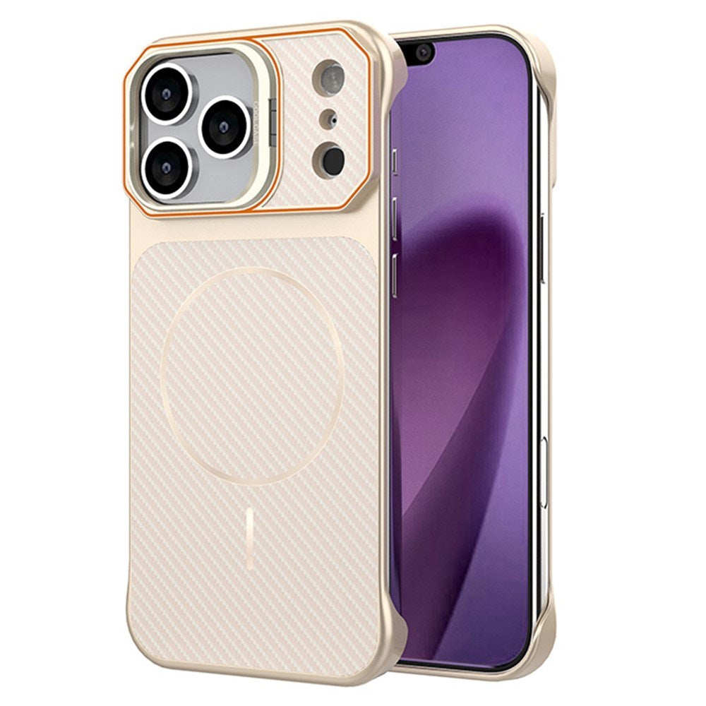 iPhone 18 Pro / 17 Pro EIDERWOOD Carbon Fiber Cover m. Kickstand - MagSafe Kompatibelt - Guld