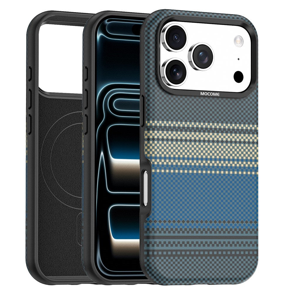 iPhone 18 Pro EIDERWOOD Cover m. Mønstret Kunstlæderbagside - MagSafe Kompatibel - Blå