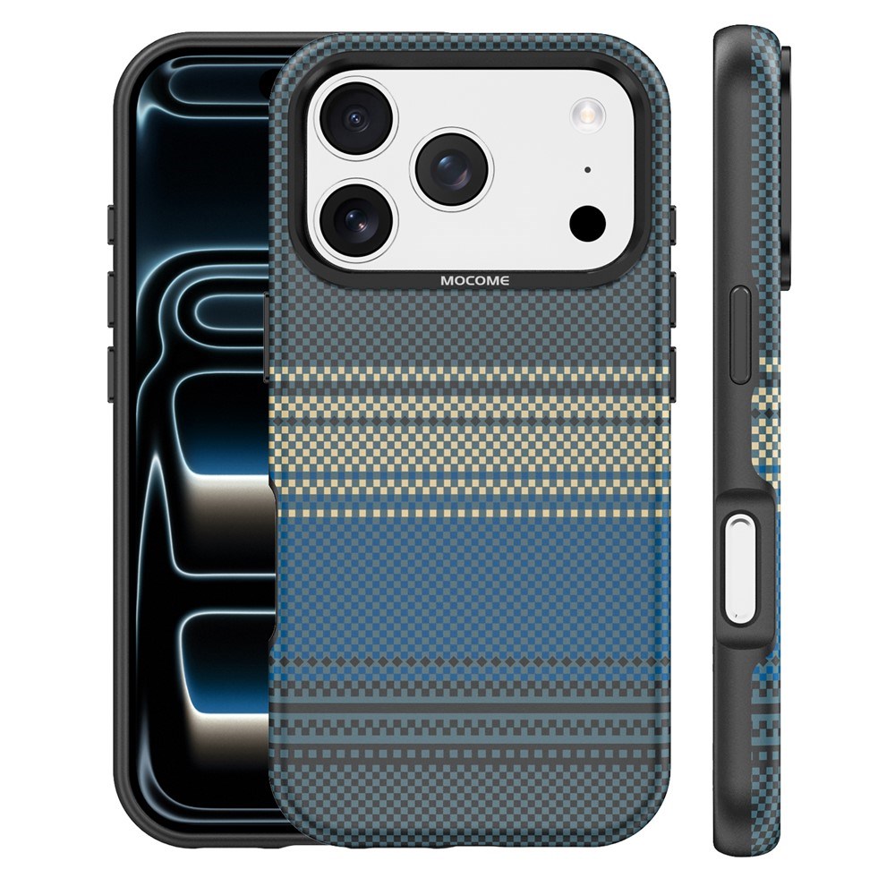 iPhone 18 Pro EIDERWOOD Cover m. Mønstret Kunstlæderbagside - MagSafe Kompatibel - Blå