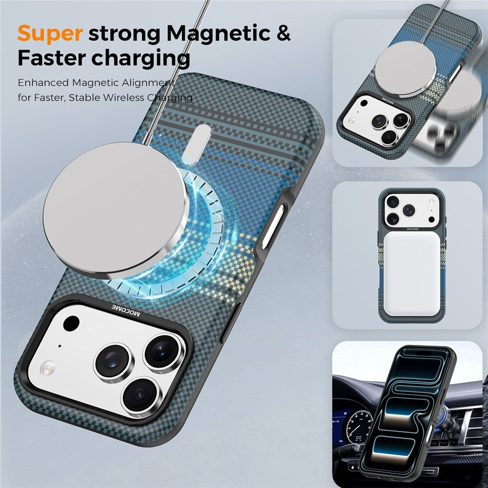 iPhone 18 Pro EIDERWOOD Cover m. Mønstret Kunstlæderbagside - MagSafe Kompatibel - Blå