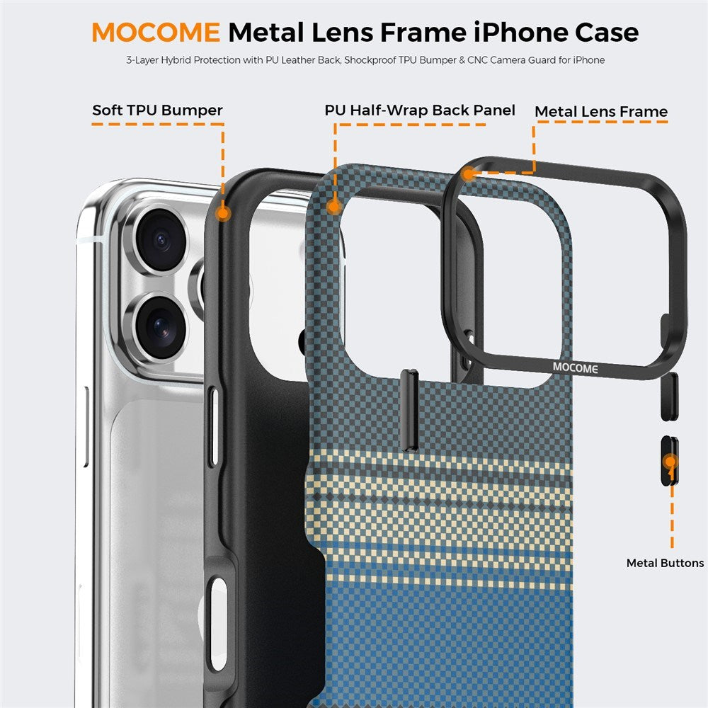 iPhone 18 Pro EIDERWOOD Cover m. Mønstret Kunstlæderbagside - MagSafe Kompatibel - Blå