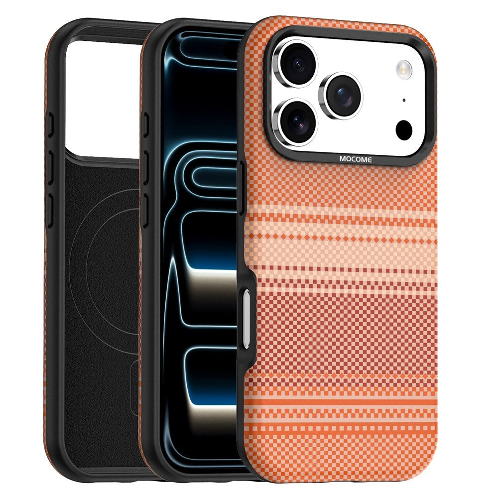 iPhone 18 Pro EIDERWOOD Cover m. Mønstret Kunstlæderbagside - MagSafe Kompatibel - Orange