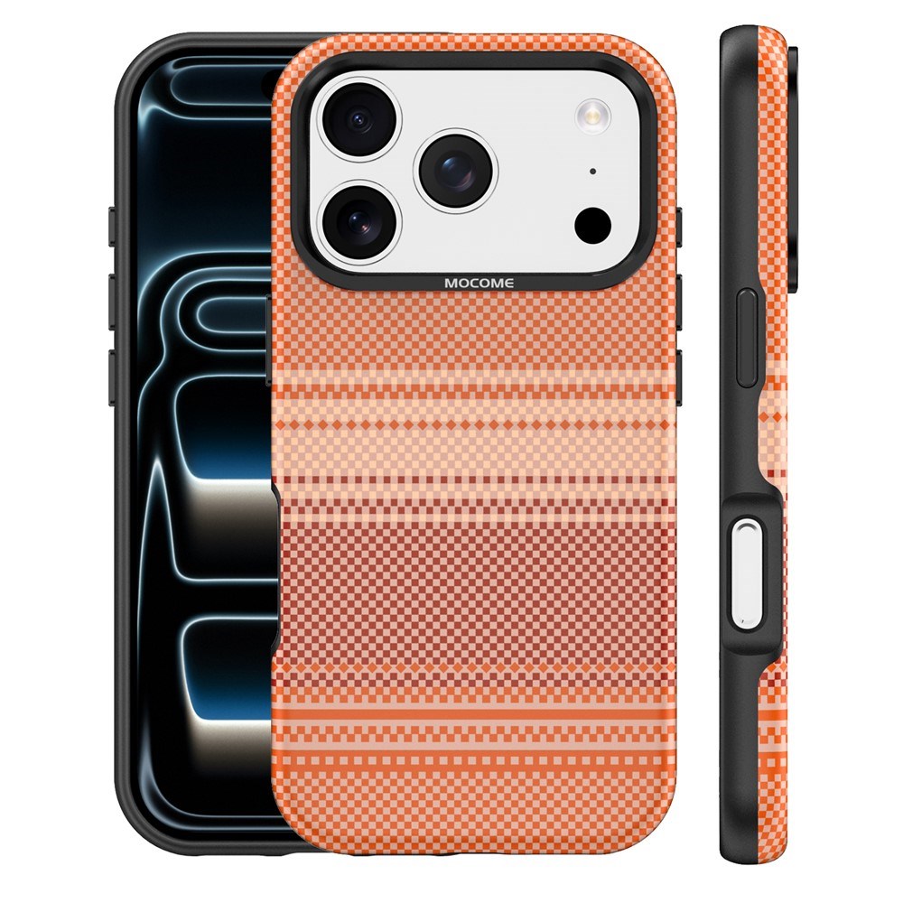 iPhone 18 Pro EIDERWOOD Cover m. Mønstret Kunstlæderbagside - MagSafe Kompatibel - Orange