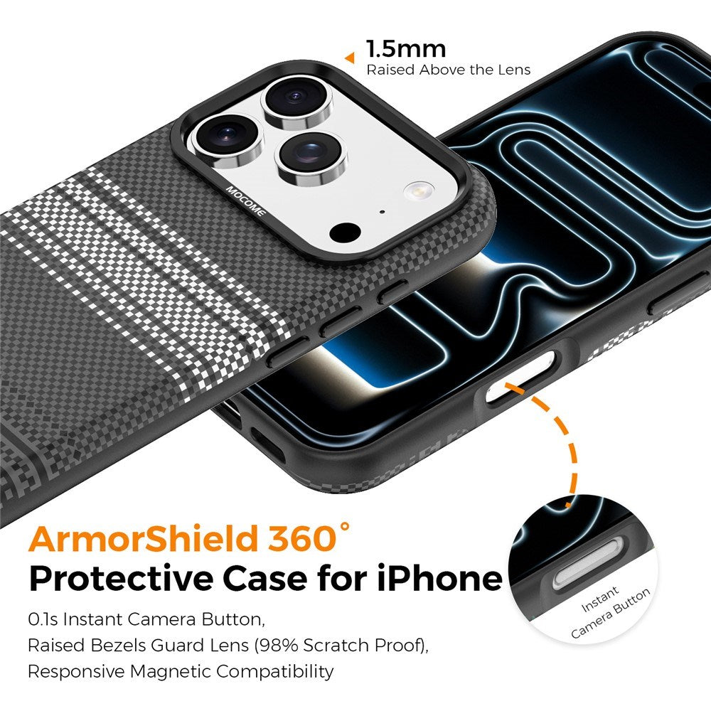 iPhone 18 Pro EIDERWOOD Cover m. Mønstret Kunstlæderbagside - MagSafe Kompatibel - Grå
