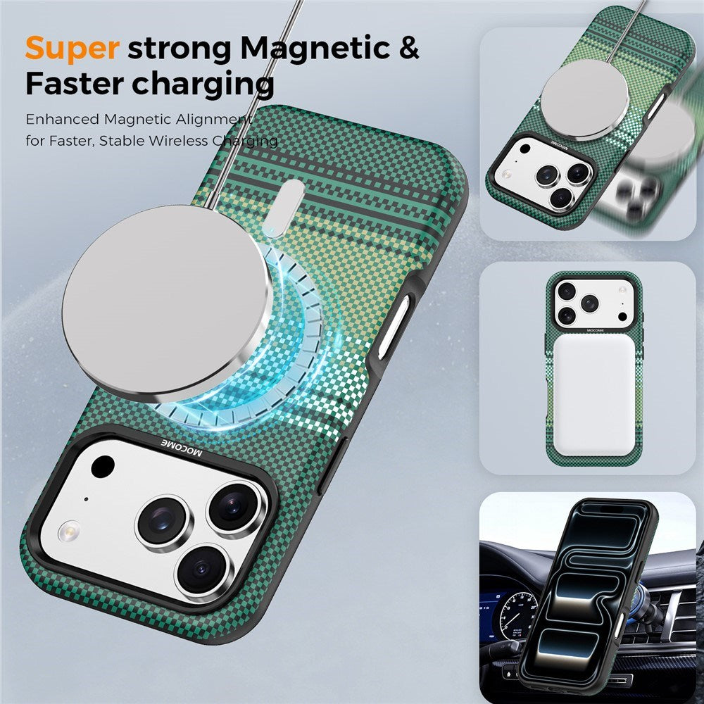 iPhone 18 Pro EIDERWOOD Cover m. Mønstret Kunstlæderbagside - MagSafe Kompatibel - Grøn