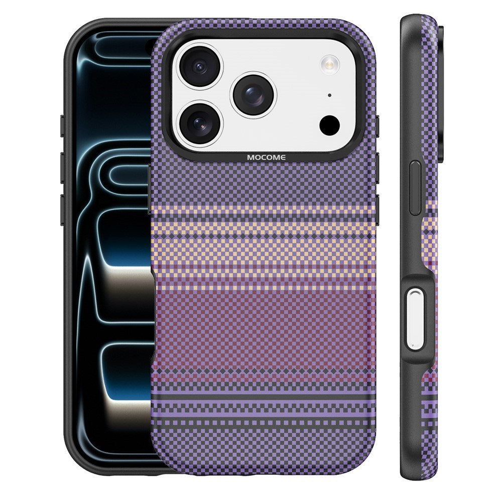 iPhone 18 Pro EIDERWOOD Cover m. Mønstret Kunstlæderbagside - MagSafe Kompatibel - Lilla