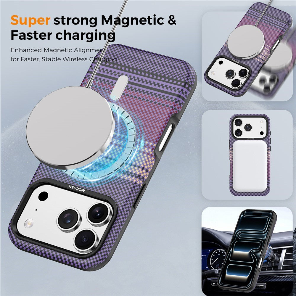 iPhone 18 Pro EIDERWOOD Cover m. Mønstret Kunstlæderbagside - MagSafe Kompatibel - Lilla