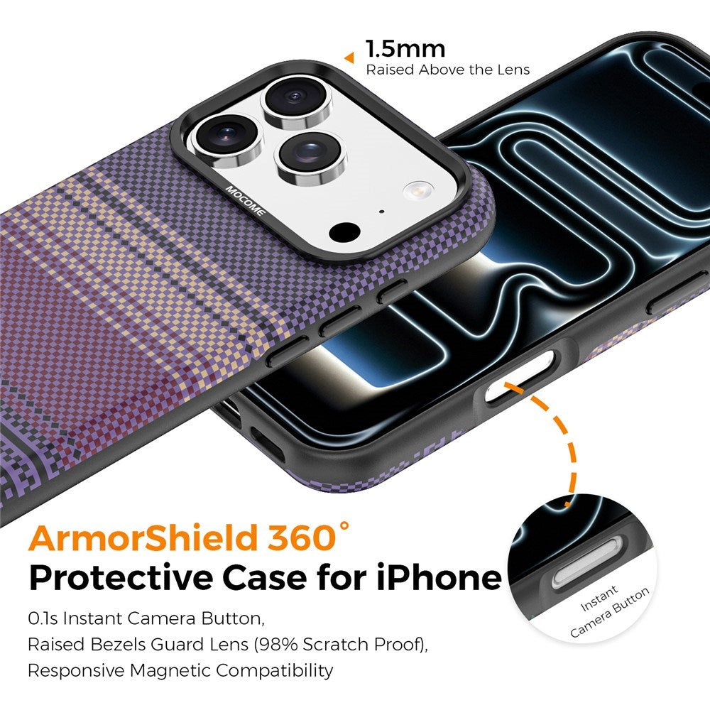 iPhone 18 Pro EIDERWOOD Cover m. Mønstret Kunstlæderbagside - MagSafe Kompatibel - Lilla