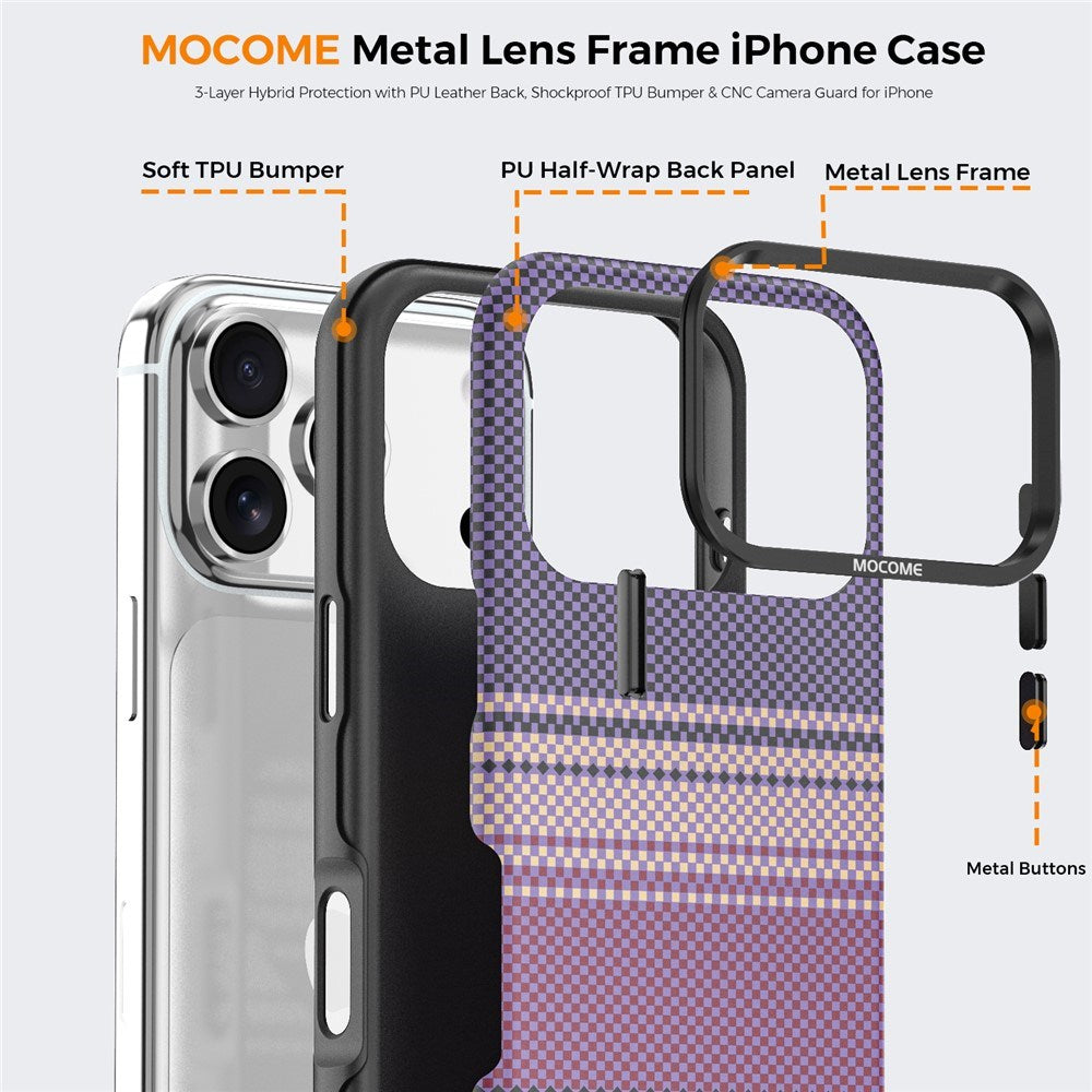 iPhone 18 Pro EIDERWOOD Cover m. Mønstret Kunstlæderbagside - MagSafe Kompatibel - Lilla
