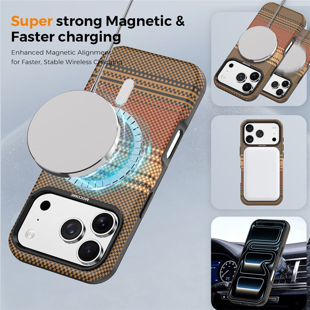iPhone 18 Pro EIDERWOOD Cover m. Mønstret Kunstlæderbagside - MagSafe Kompatibel - Brun