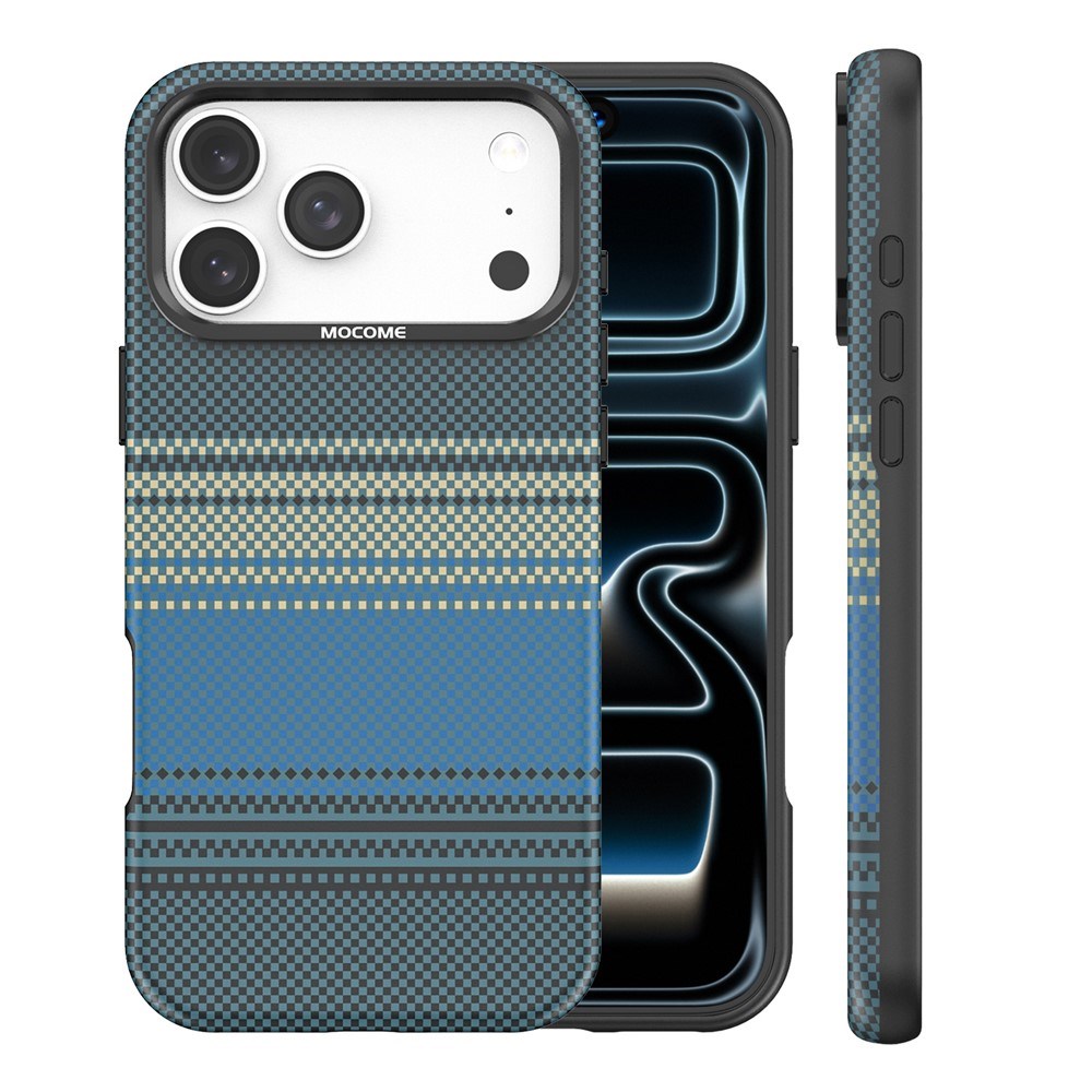 iPhone 18 Pro Max EIDERWOOD Cover m. Mønstret Kunstlæderbagside - MagSafe Kompatibel - Blå