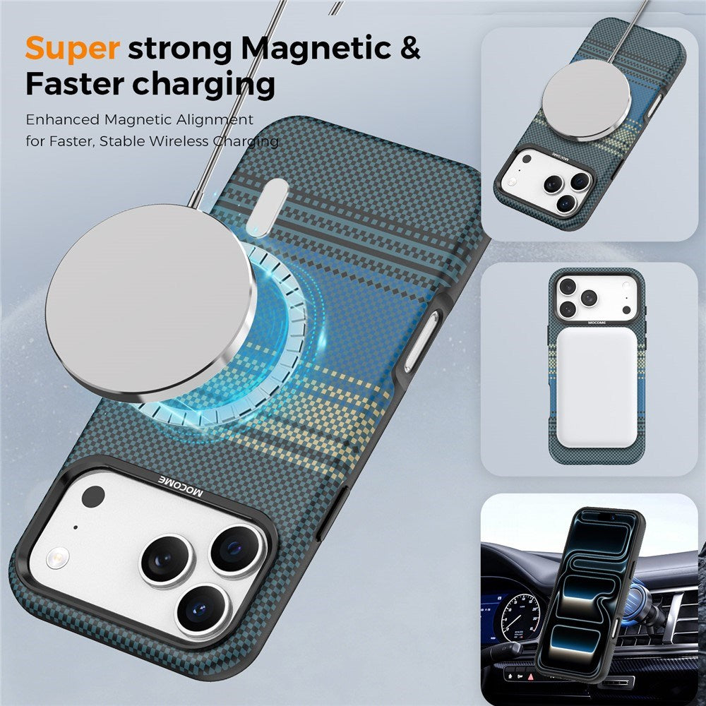 iPhone 18 Pro Max EIDERWOOD Cover m. Mønstret Kunstlæderbagside - MagSafe Kompatibel - Blå