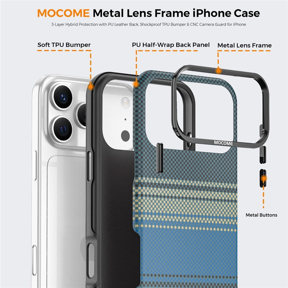 iPhone 18 Pro Max EIDERWOOD Cover m. Mønstret Kunstlæderbagside - MagSafe Kompatibel - Blå